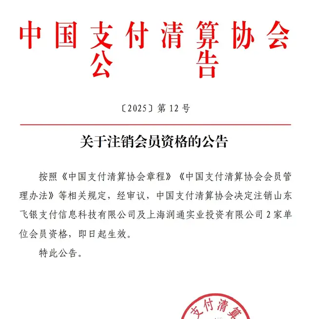 中国支付清算协会公告，两家支付公司被“移出群聊”