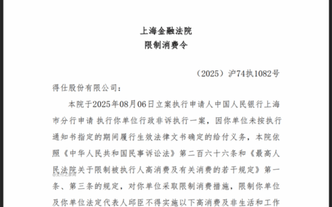 欠缴央行巨额罚款，这家支付公司被限制高消费