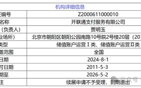 又一张支付牌照被央行注销！再见开联通支付