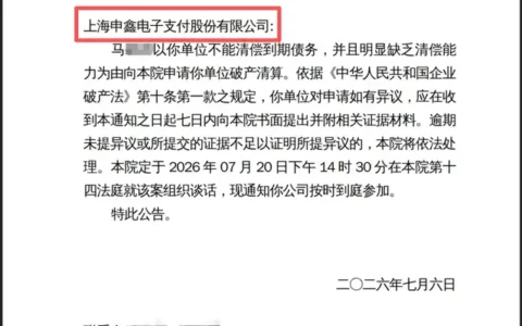 停止交易两年后，申鑫支付再被申请破产清算