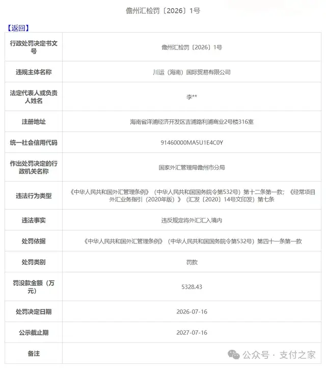 5328万元！年内最高外汇罚单出现了